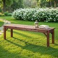 Backless Garden Bench 150cm Solid Fir Wood Seat - Brown