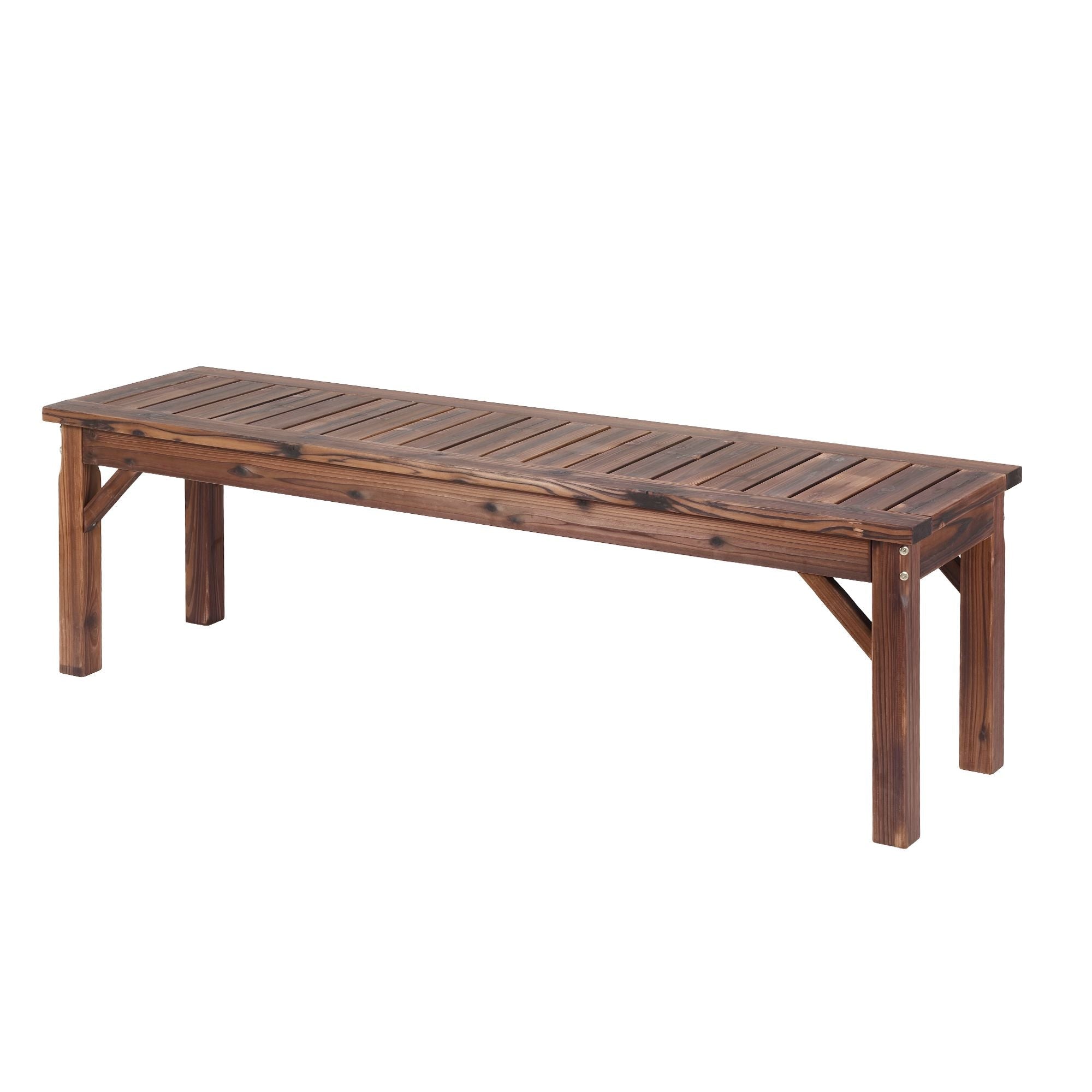 Backless Garden Bench 150cm Solid Fir Wood Seat - Brown - Furniture > Outdoor > Outdoor Chairs - Rivercity House & Home Co. (ABN 18 642 972 209) - Affordable Modern Furniture Australia