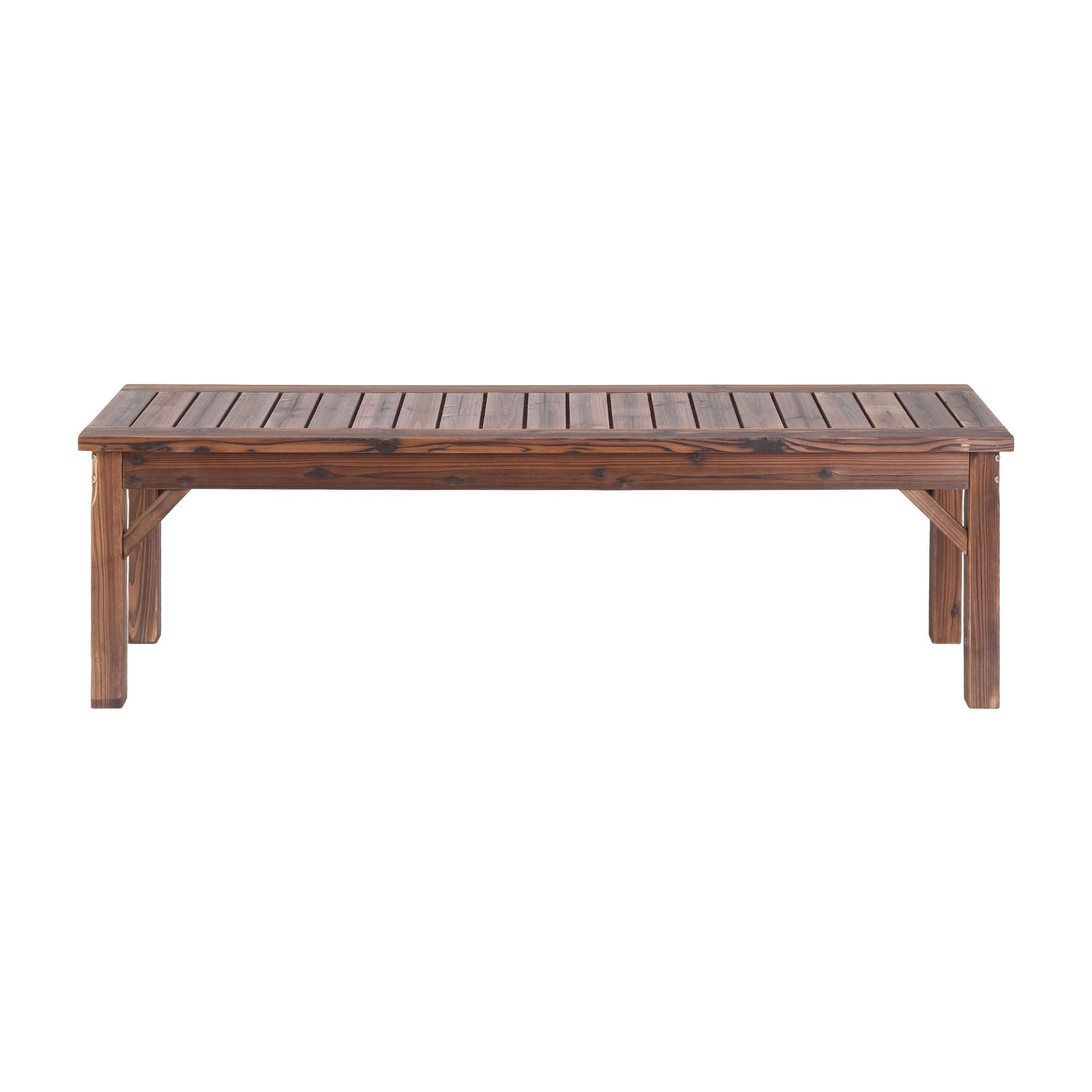 Backless Garden Bench 150cm Solid Fir Wood Seat - Brown - Furniture > Outdoor > Outdoor Chairs - Rivercity House & Home Co. (ABN 18 642 972 209) - Affordable Modern Furniture Australia