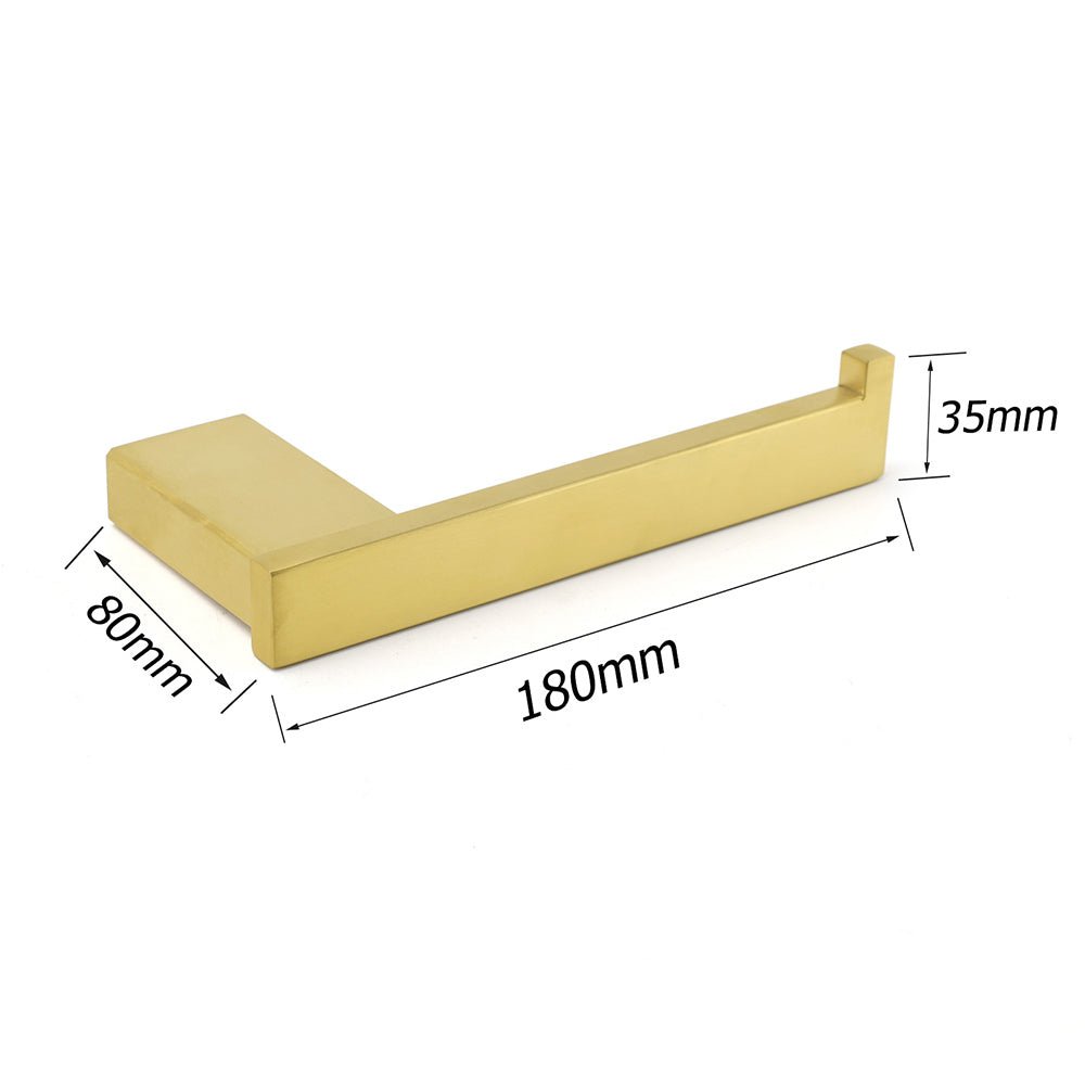 Bahtroom Brushed Gold Toilet Paper Roll Tissue Roll Holder Rack Wall Mounted Kit - Home & Garden > Bathroom Accessories > Shower Accessories - Rivercity House & Home Co. (ABN 18 642 972 209) - Affordable Modern Furniture Australia