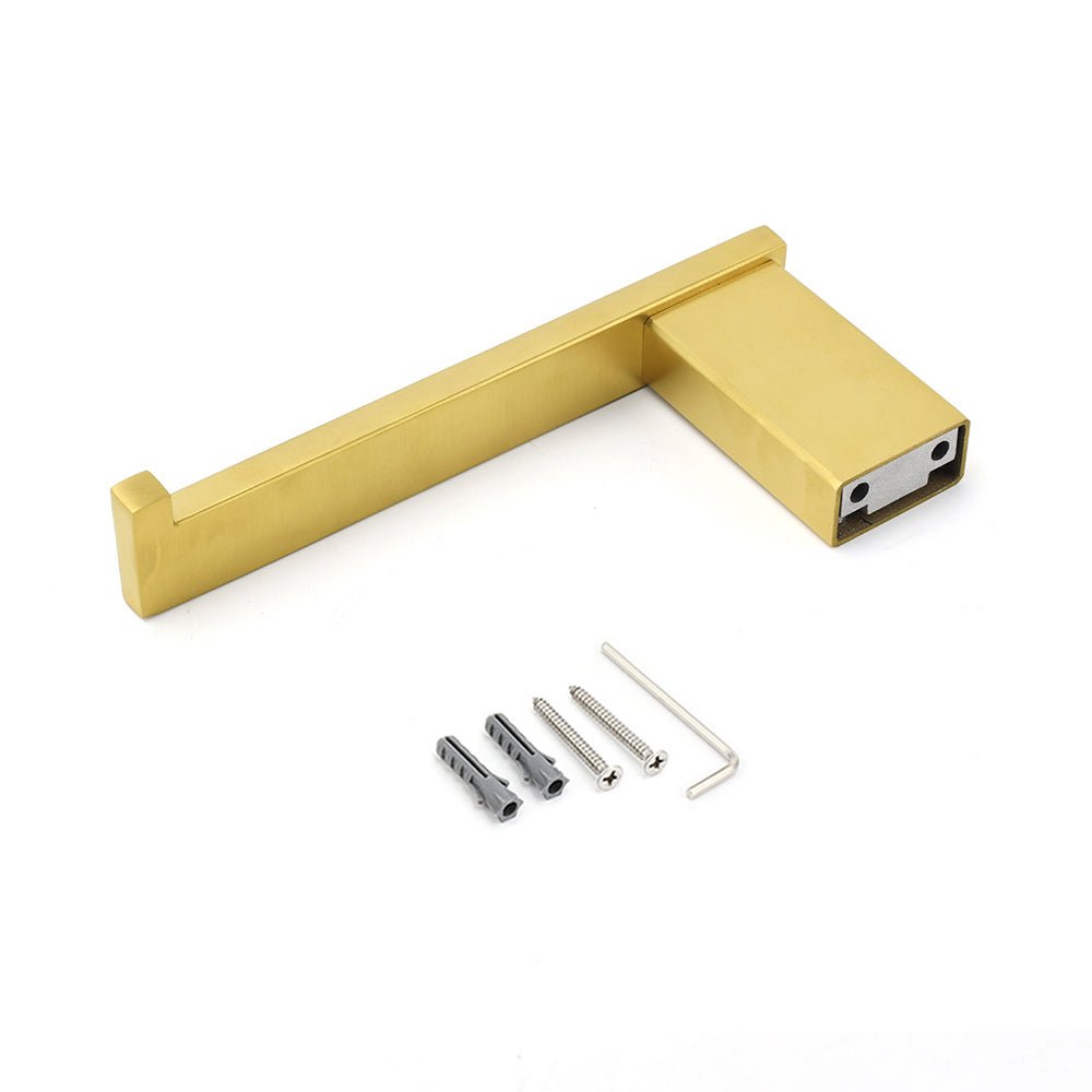 Bahtroom Brushed Gold Toilet Paper Roll Tissue Roll Holder Rack Wall Mounted Kit - Home & Garden > Bathroom Accessories > Shower Accessories - Rivercity House & Home Co. (ABN 18 642 972 209) - Affordable Modern Furniture Australia