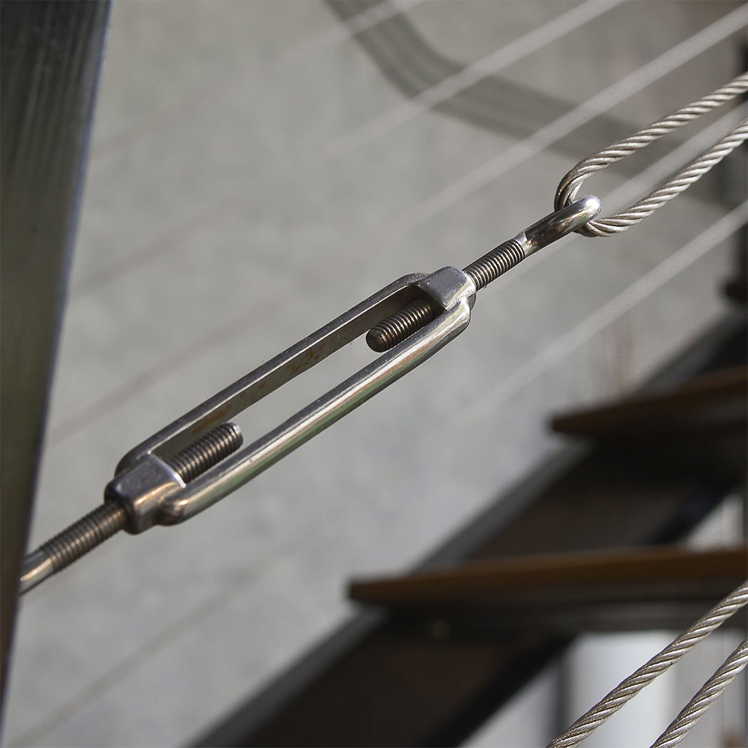 Balustrade Wire Rope Kit for 3.2mm Wire with Turnbuckles and Thimbles - Silver - Rivercity House & Home Co. (ABN 18 642 972 209) - Affordable Modern Furniture Australia