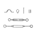 Balustrade Wire Rope Kit for 3.2mm Wire with Turnbuckles and Thimbles - Silver