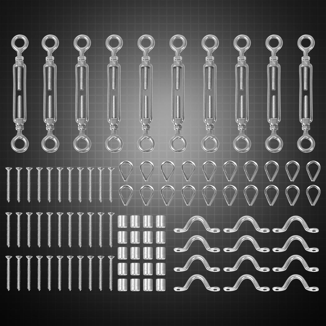 Balustrade Wire Rope Kit for 3.2mm Wire with Turnbuckles and Thimbles - Silver - Rivercity House & Home Co. (ABN 18 642 972 209) - Affordable Modern Furniture Australia