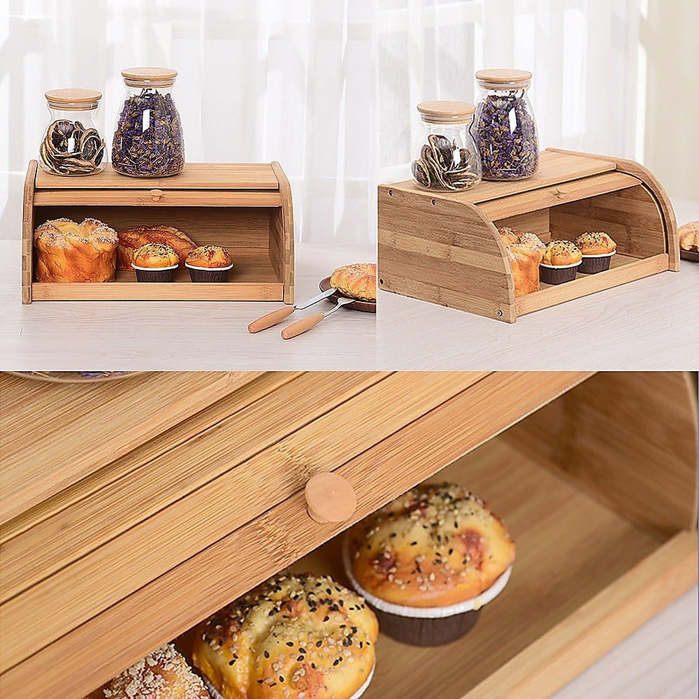 Bamboo Bread Bin Storage Box Kitchen Loaf Pastry Container - Home & Garden > Kitchenware > Kitchen Utensils - Rivercity House & Home Co. (ABN 18 642 972 209) - Affordable Modern Furniture Australia