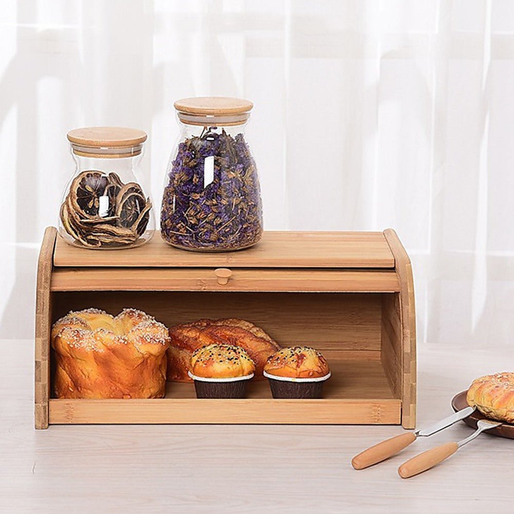 Bamboo Bread Bin Storage Box Kitchen Loaf Pastry Container - Home & Garden > Kitchenware > Kitchen Utensils - Rivercity House & Home Co. (ABN 18 642 972 209) - Affordable Modern Furniture Australia