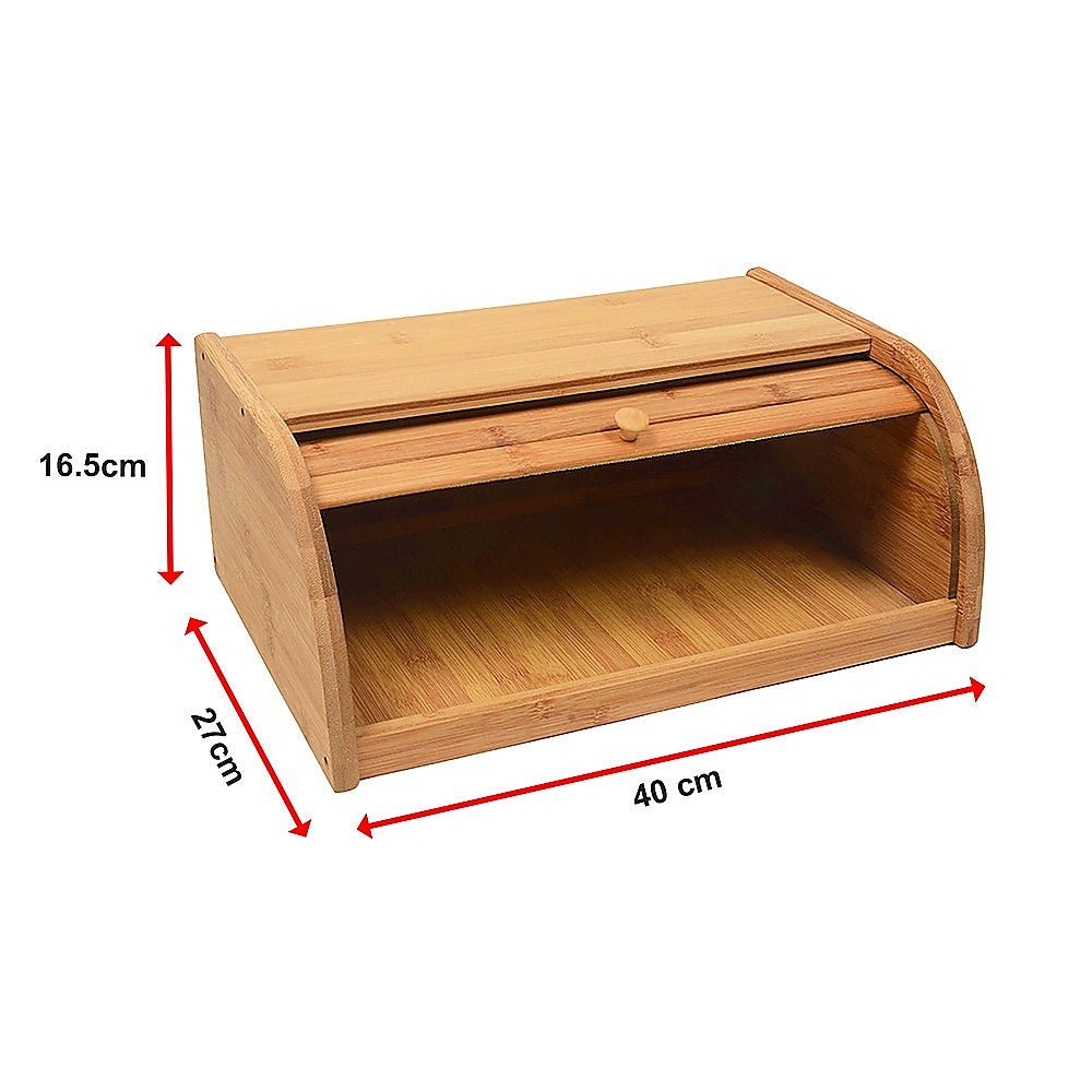 Bamboo Bread Bin Storage Box Kitchen Loaf Pastry Container - Home & Garden > Kitchenware > Kitchen Utensils - Rivercity House & Home Co. (ABN 18 642 972 209) - Affordable Modern Furniture Australia