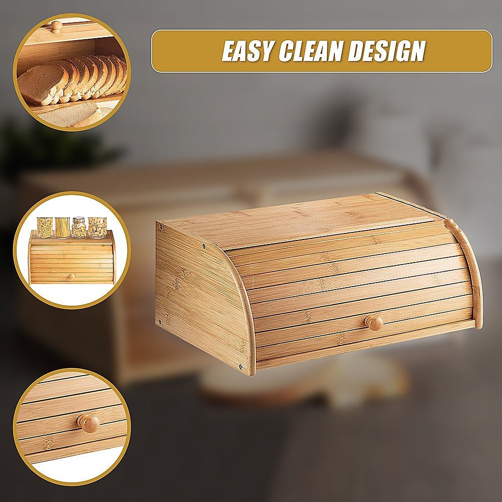 Bamboo Bread Box Kitchen Storage - Home & Garden > Kitchenware > Kitchen Utensils - Rivercity House & Home Co. (ABN 18 642 972 209) - Affordable Modern Furniture Australia
