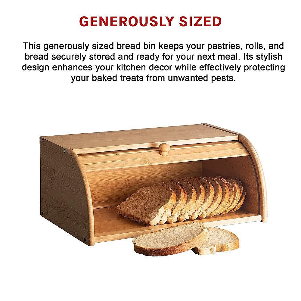 Bamboo Bread Box Kitchen Storage - Home & Garden > Kitchenware > Kitchen Utensils - Rivercity House & Home Co. (ABN 18 642 972 209) - Affordable Modern Furniture Australia