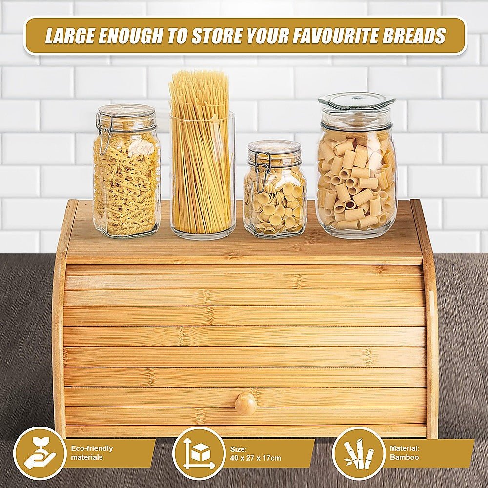 Bamboo Bread Box Kitchen Storage - Home & Garden > Kitchenware > Kitchen Utensils - Rivercity House & Home Co. (ABN 18 642 972 209) - Affordable Modern Furniture Australia