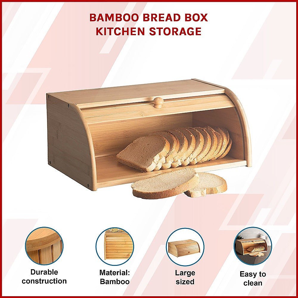 Bamboo Bread Box Kitchen Storage - Home & Garden > Kitchenware > Kitchen Utensils - Rivercity House & Home Co. (ABN 18 642 972 209) - Affordable Modern Furniture Australia