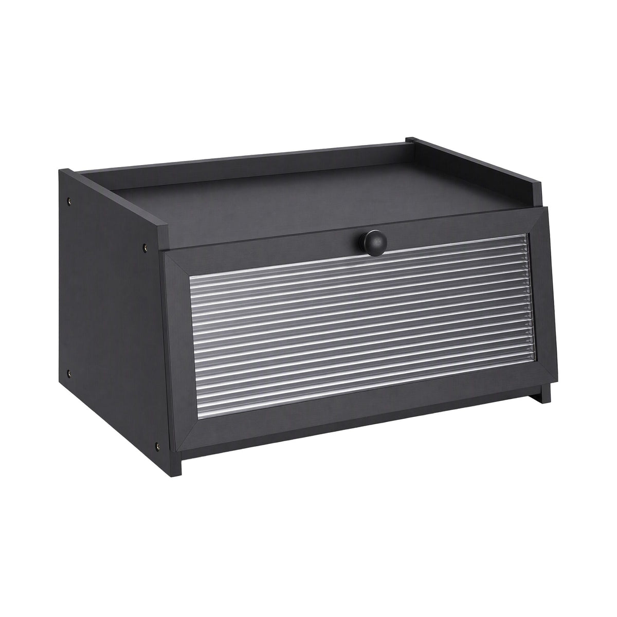 Bamboo Bread Box with Clear Window and Shelf 40cm - Black - Home & Garden > Kitchenware > Food Storage - Rivercity House & Home Co. (ABN 18 642 972 209) - Affordable Modern Furniture Australia