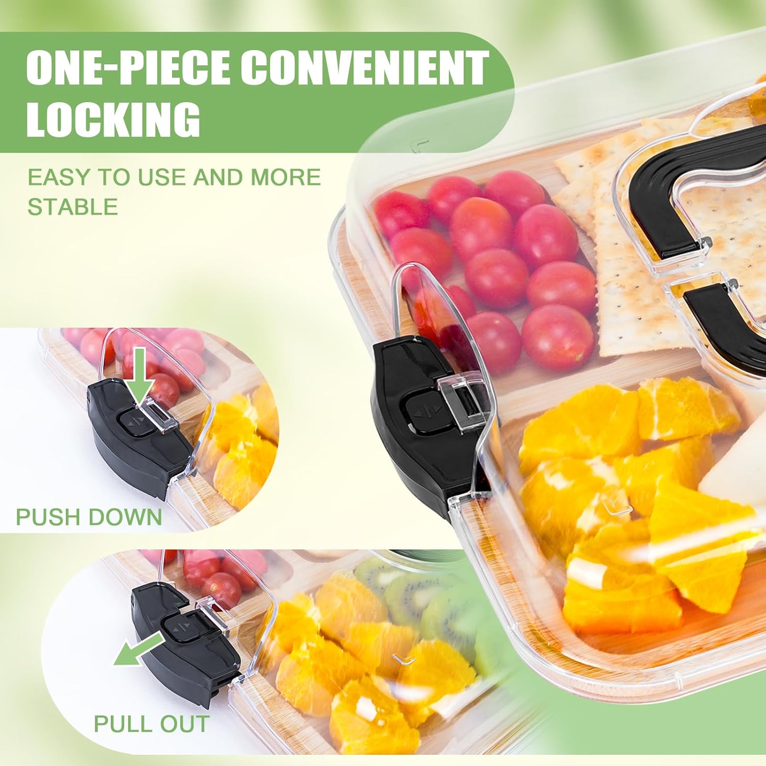 Bamboo Charcuterie Board with Lid & Handle ideal Gift for Kitchen, Party & Picnic (6 Compartments) - Home & Garden > Kitchenware > Bakeware & Accessories - Rivercity House & Home Co. (ABN 18 642 972 209) - Affordable Modern Furniture Australia