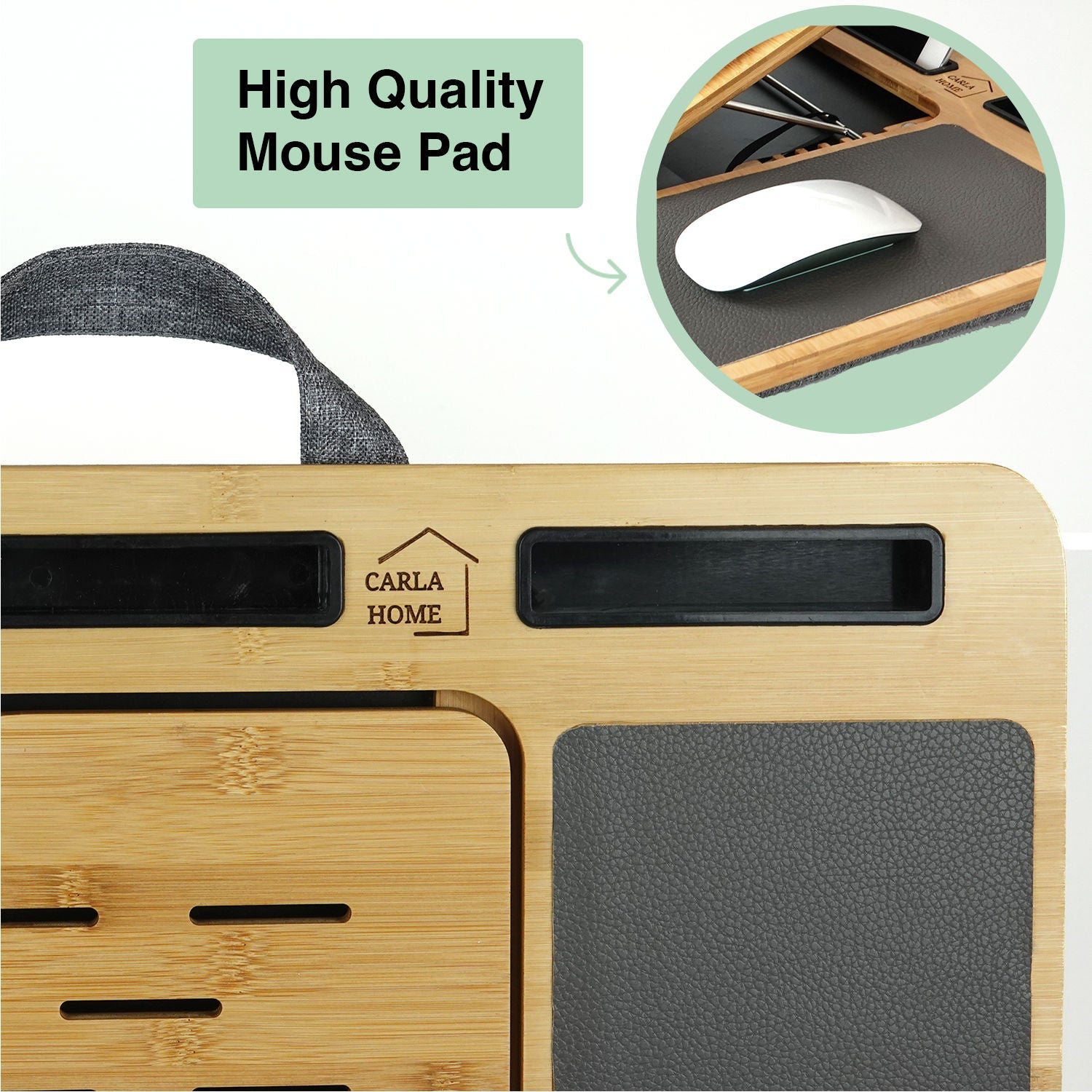 Bamboo Laptop Lap Desk with Cushion and Angle Adjustable for Office and Home - Electronics > Computer Accessories > Laptop Stands - Rivercity House & Home Co. (ABN 18 642 972 209) - Affordable Modern Furniture Australia