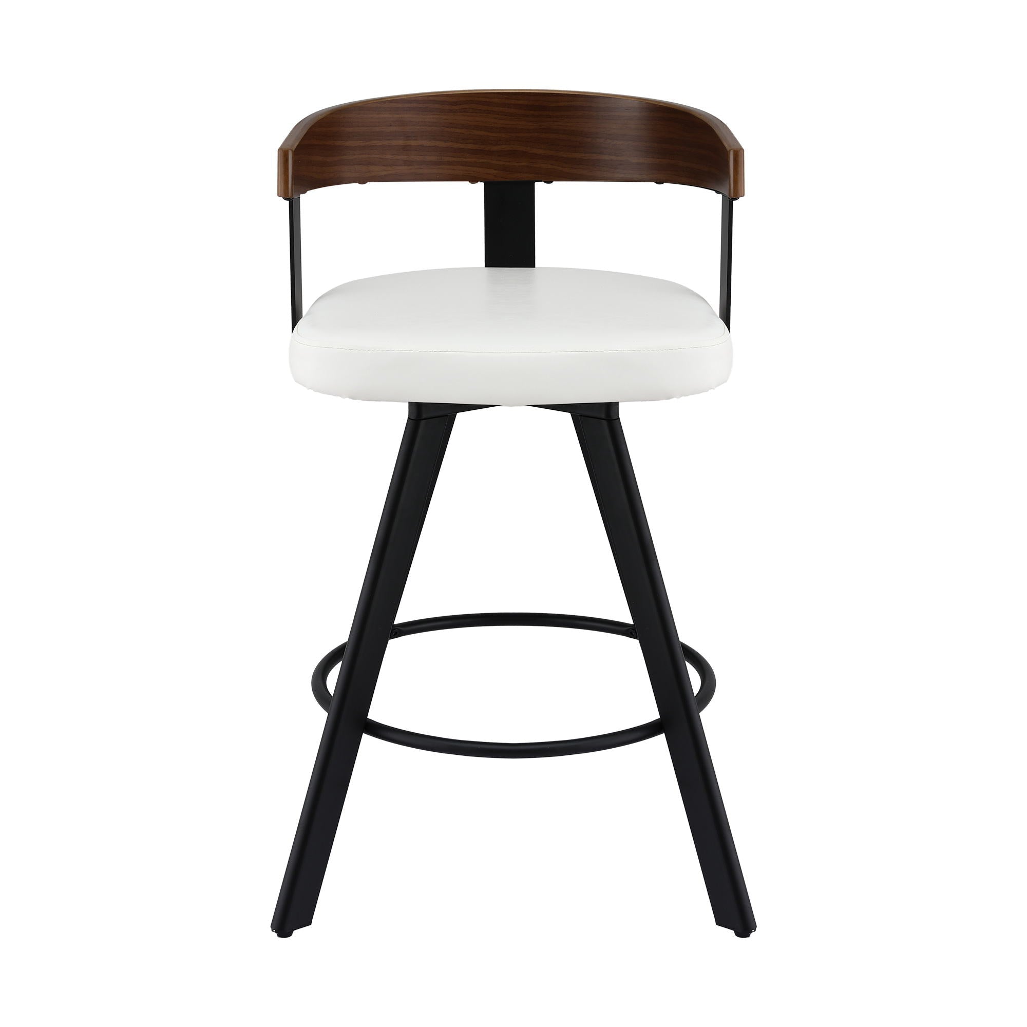 Bar Stool Swivel Metal Legs Kitchen Chair Bentwood Counter Leather White - Furniture > Bar Stools & Chairs > Table & Bar Stools - Rivercity House & Home Co. (ABN 18 642 972 209) - Affordable Modern Furniture Australia