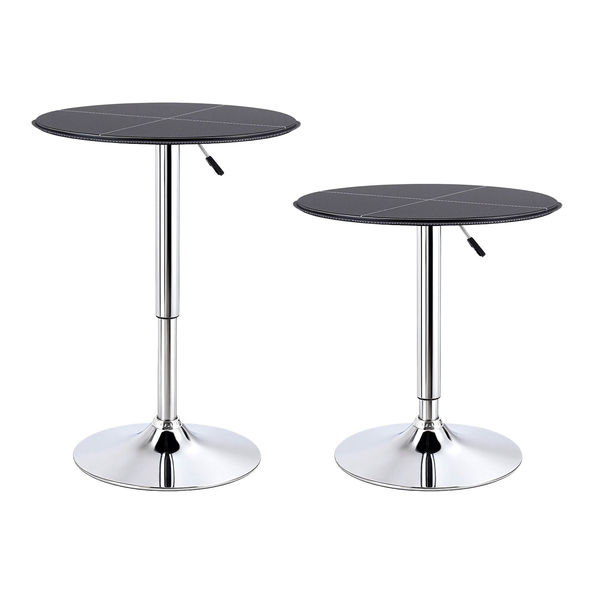 Bar Stools and Table Set 3PCS Dining Desk Kitchen Chair PVC Leather Black - Furniture > Bar Stools & Chairs > Table & Bar Stools - Rivercity House & Home Co. (ABN 18 642 972 209) - Affordable Modern Furniture Australia