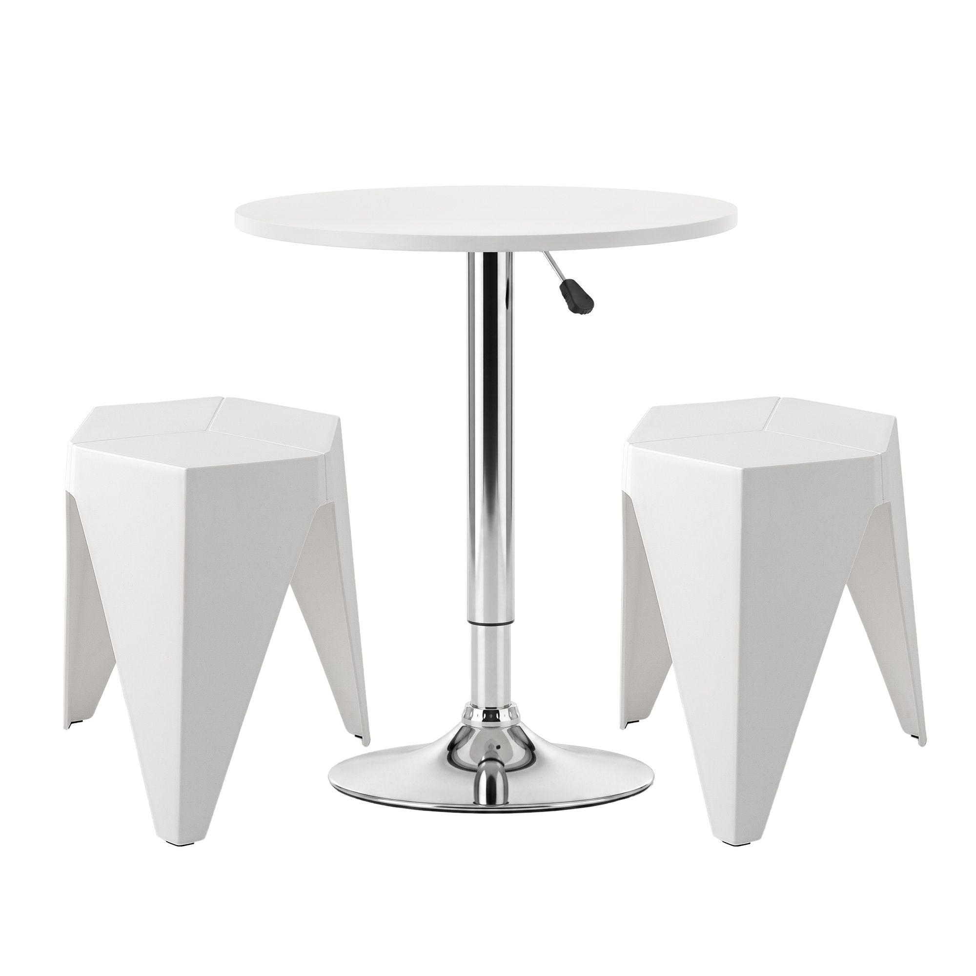 Bar Stools and Table Set 3PCS Dining Desk Kitchen Chairs Cafe Pub White - Furniture > Bar Stools & Chairs > Table & Bar Stools - Rivercity House & Home Co. (ABN 18 642 972 209) - Affordable Modern Furniture Australia