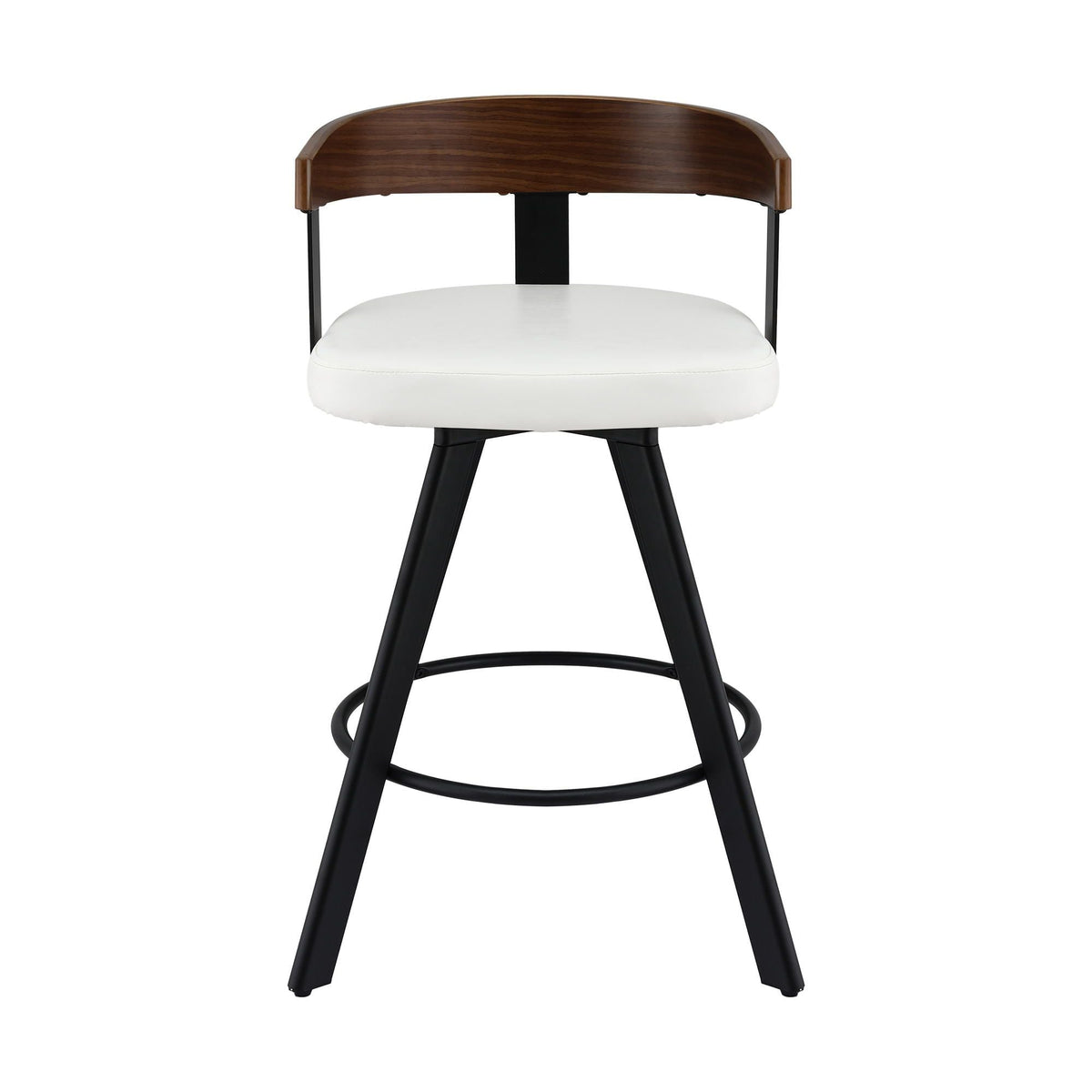 Bar Stools Set of 3 Swivel Counter Height with Bentwood Backrest and PU Leather Seat - White - Furniture > Bar Stools & Chairs > Table & Bar Stools - Rivercity House & Home Co. (ABN 18 642 972 209) - Affordable Modern Furniture Australia