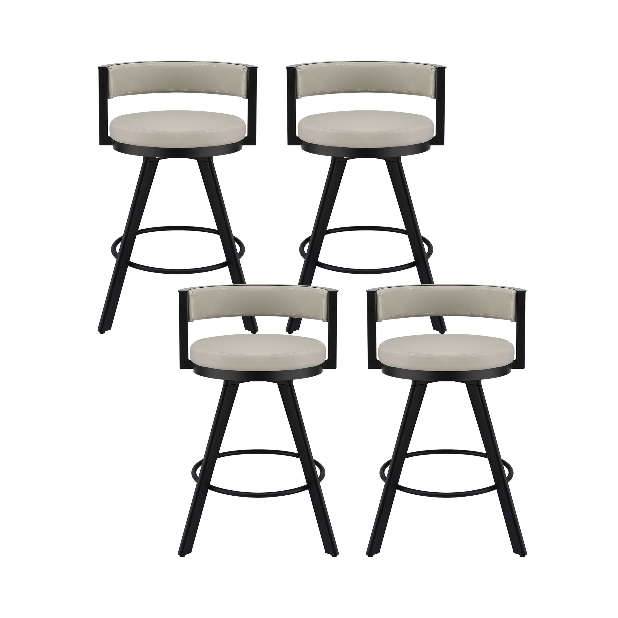 Bar Stools Set of 4 Swivel Kitchen Chair Metal Counter Beige Leather - Furniture > Bar Stools & Chairs > Table & Bar Stools - Rivercity House & Home Co. (ABN 18 642 972 209) - Affordable Modern Furniture Australia