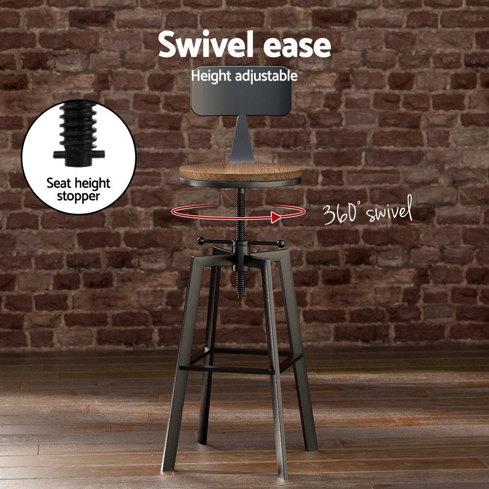 Bar Table and Stools Set Dining Desk Industrial Kitchen Chairs Cafe Pub - Furniture > Bar Stools & Chairs > Table & Bar Stools - Rivercity House & Home Co. (ABN 18 642 972 209) - Affordable Modern Furniture Australia