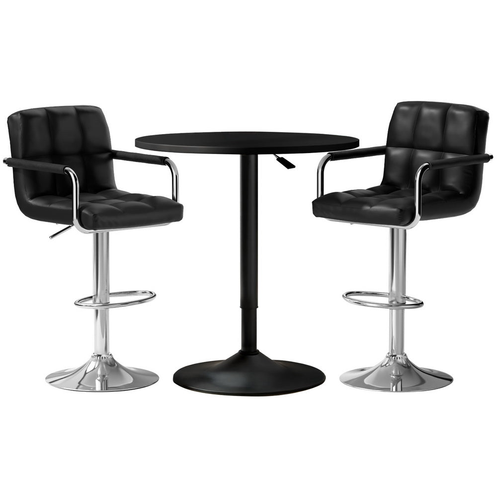 Bar Table and Stools Set Dining Desk Kitchen Chairs Cafe Pub - Furniture > Bar Stools & Chairs > Table & Bar Stools - Rivercity House & Home Co. (ABN 18 642 972 209) - Affordable Modern Furniture Australia