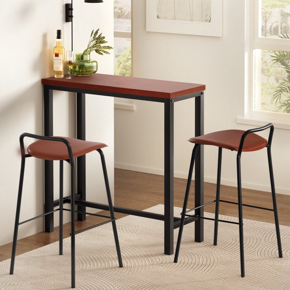 Bar Table and Stools Set Dining Desk Kitchen Chairs Cafe Pub - Furniture > Bar Stools & Chairs > Table & Bar Stools - Rivercity House & Home Co. (ABN 18 642 972 209) - Affordable Modern Furniture Australia