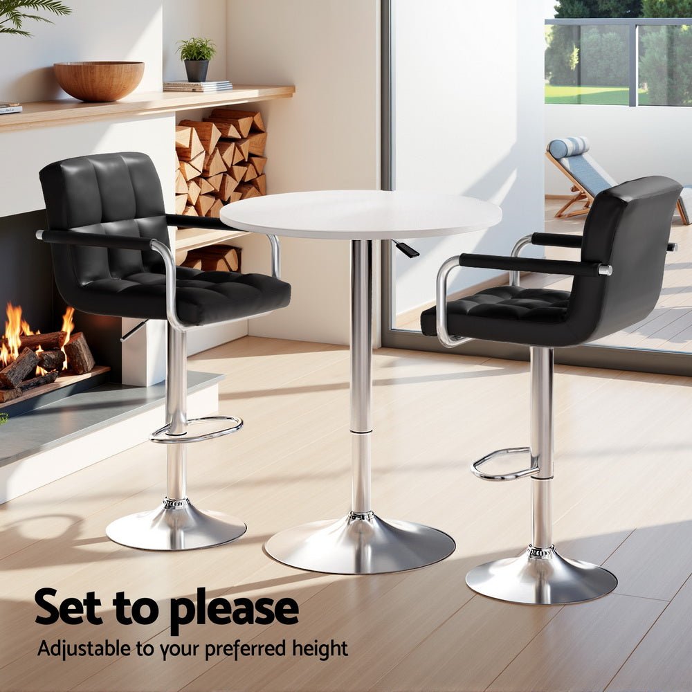 Bar Table and Stools Set Dining Desk Kitchen Chairs Cafe Pub - Furniture > Bar Stools & Chairs > Table & Bar Stools - Rivercity House & Home Co. (ABN 18 642 972 209) - Affordable Modern Furniture Australia