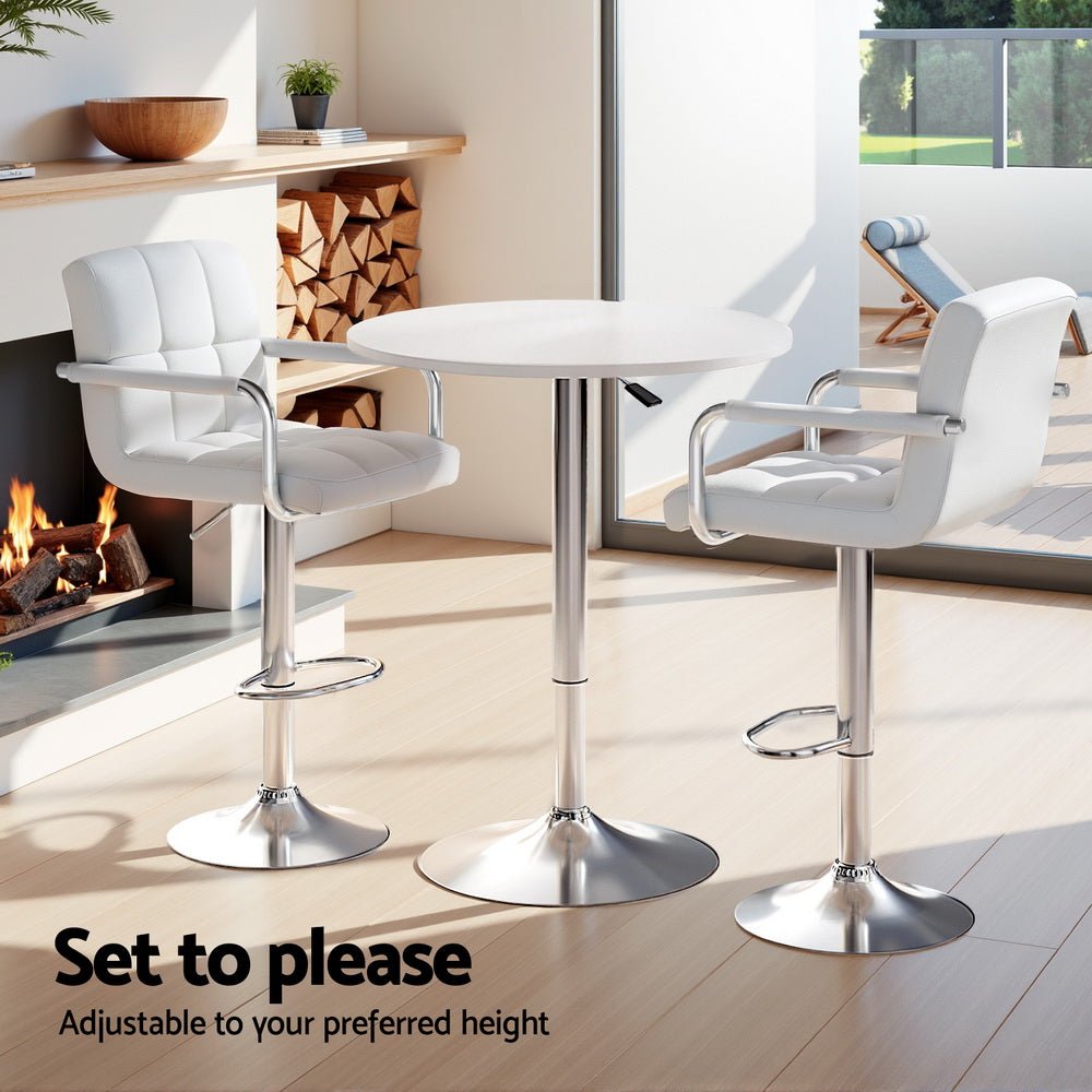 Bar Table and Stools Set Dining Desk Kitchen Chairs Cafe Pub - Furniture > Bar Stools & Chairs > Table & Bar Stools - Rivercity House & Home Co. (ABN 18 642 972 209) - Affordable Modern Furniture Australia
