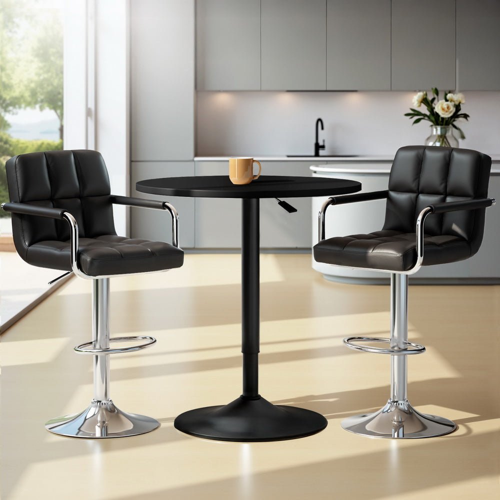 Bar Table and Stools Set Dining Desk Kitchen Chairs Cafe Pub - Furniture > Bar Stools & Chairs > Table & Bar Stools - Rivercity House & Home Co. (ABN 18 642 972 209) - Affordable Modern Furniture Australia