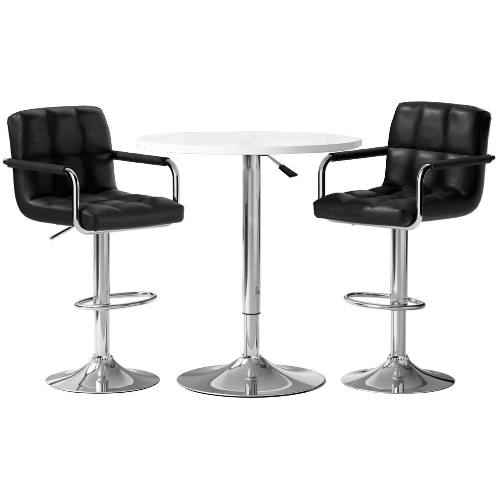 Bar Table and Stools Set Dining Desk Kitchen Chairs Cafe Pub - Furniture > Bar Stools & Chairs > Table & Bar Stools - Rivercity House & Home Co. (ABN 18 642 972 209) - Affordable Modern Furniture Australia