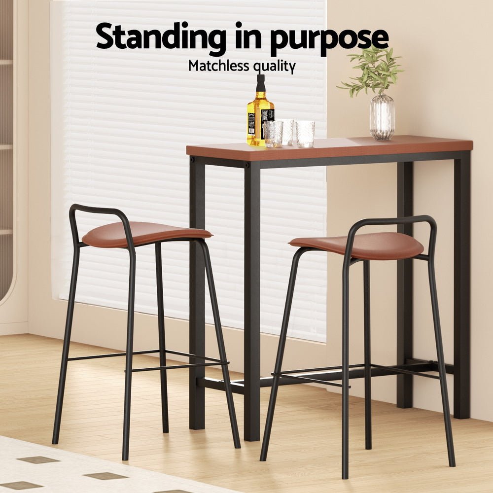 Bar Table and Stools Set Dining Desk Kitchen Chairs Cafe Pub - Furniture > Bar Stools & Chairs > Table & Bar Stools - Rivercity House & Home Co. (ABN 18 642 972 209) - Affordable Modern Furniture Australia