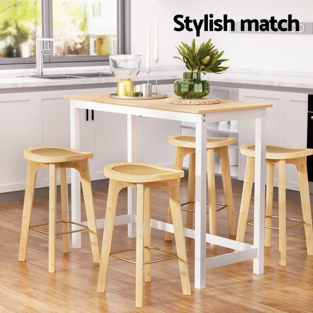Bar Table and Stools Set Dining Desk Kitchen Chairs Cafe Pub - Furniture > Bar Stools & Chairs > Table & Bar Stools - Rivercity House & Home Co. (ABN 18 642 972 209) - Affordable Modern Furniture Australia