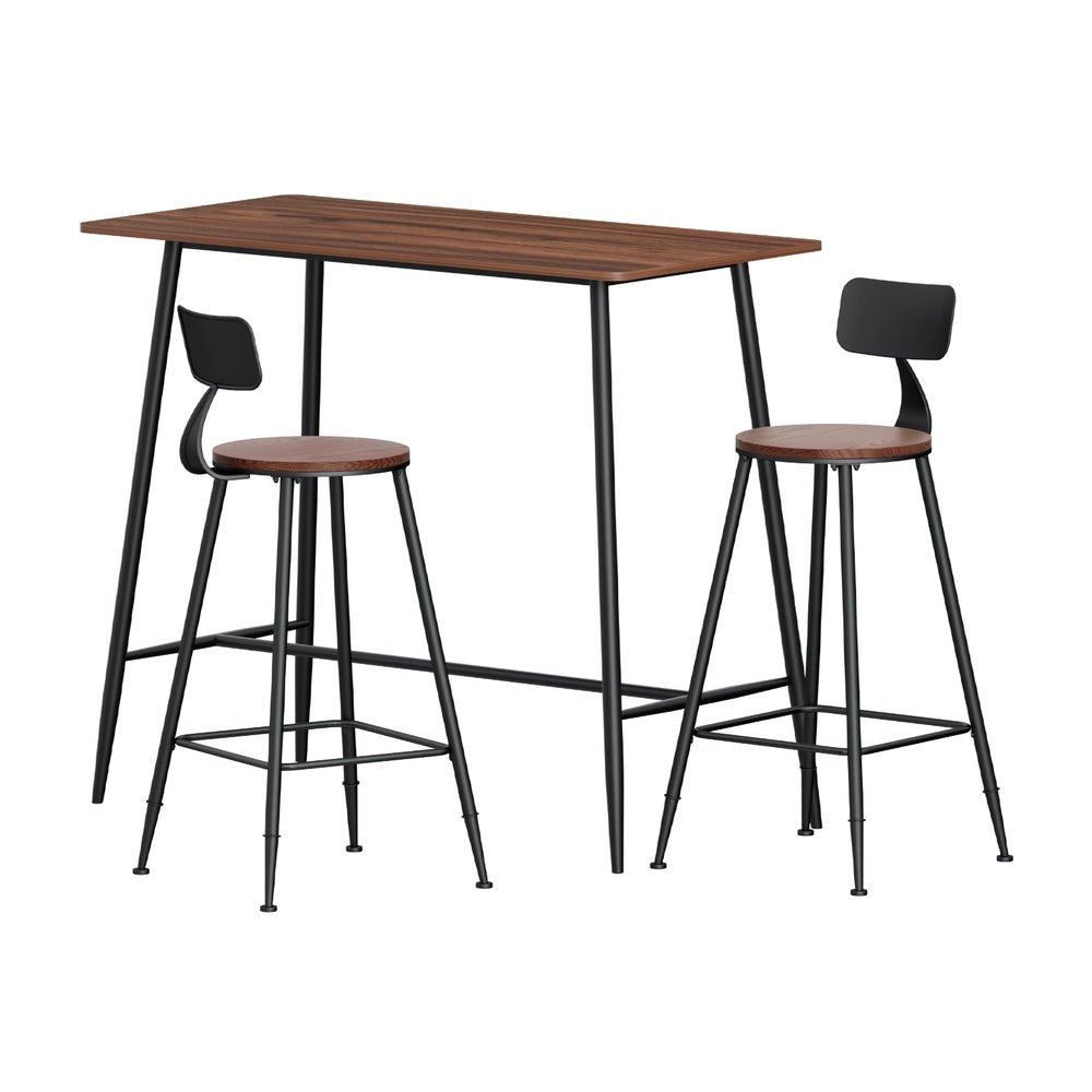 Bar Table and Stools Set Dining Desk Kitchen Chairs Cafe Pub - Furniture > Bar Stools & Chairs > Table & Bar Stools - Rivercity House & Home Co. (ABN 18 642 972 209) - Affordable Modern Furniture Australia