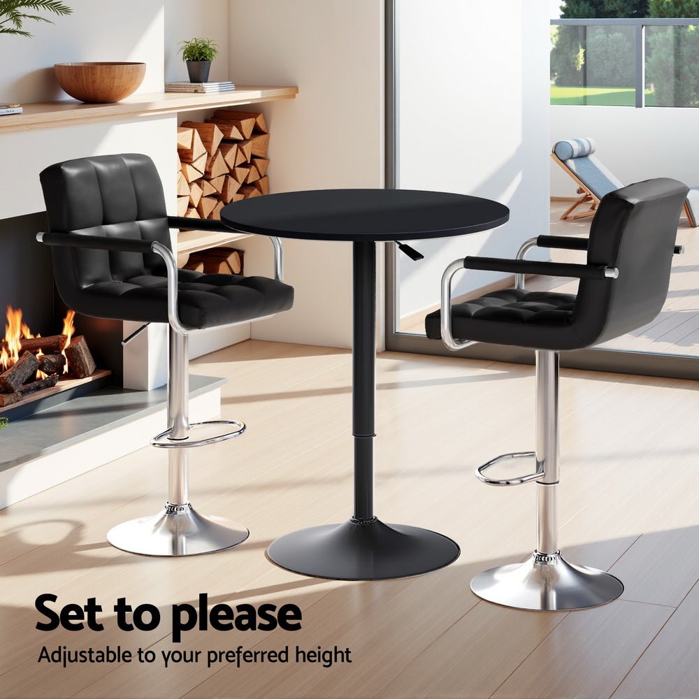 Bar Table and Stools Set Dining Desk Kitchen Chairs Cafe Pub - Furniture > Bar Stools & Chairs > Table & Bar Stools - Rivercity House & Home Co. (ABN 18 642 972 209) - Affordable Modern Furniture Australia