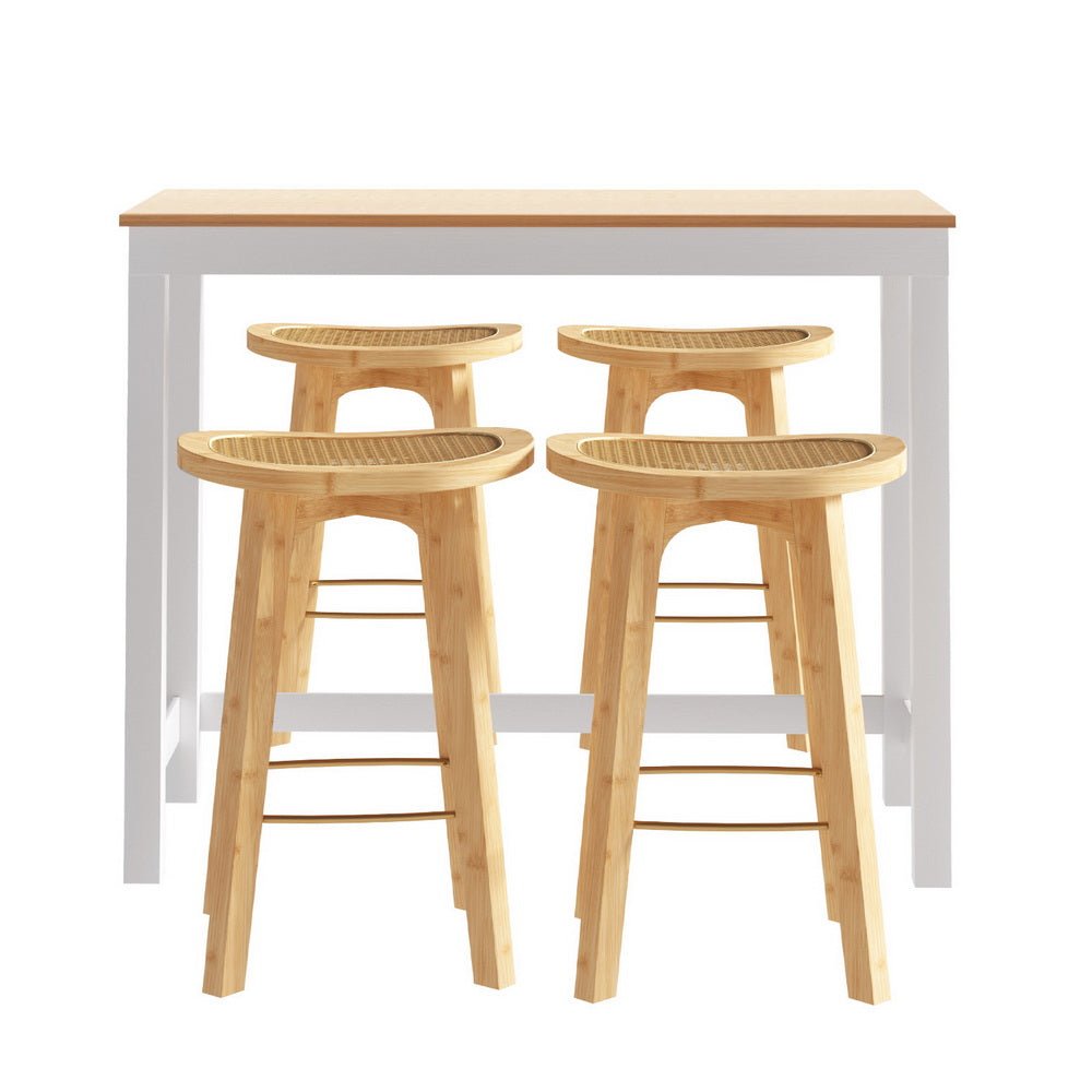 Bar Table and Stools Set Dining Desk Kitchen Chairs Cafe Pub - Furniture > Bar Stools & Chairs > Table & Bar Stools - Rivercity House & Home Co. (ABN 18 642 972 209) - Affordable Modern Furniture Australia