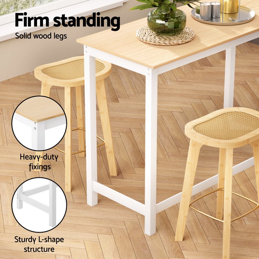 Bar Table and Stools Set Dining Desk Kitchen Chairs Cafe Pub - Furniture > Bar Stools & Chairs > Table & Bar Stools - Rivercity House & Home Co. (ABN 18 642 972 209) - Affordable Modern Furniture Australia