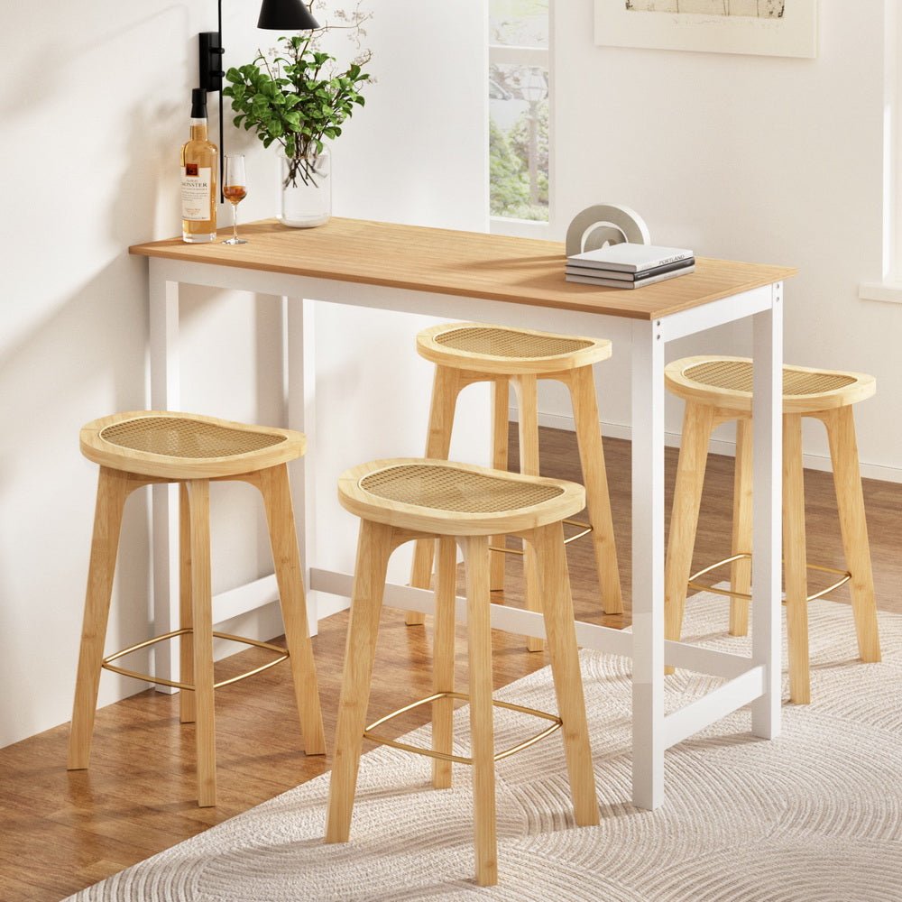 Bar Table and Stools Set Dining Desk Kitchen Chairs Cafe Pub - Furniture > Bar Stools & Chairs > Table & Bar Stools - Rivercity House & Home Co. (ABN 18 642 972 209) - Affordable Modern Furniture Australia