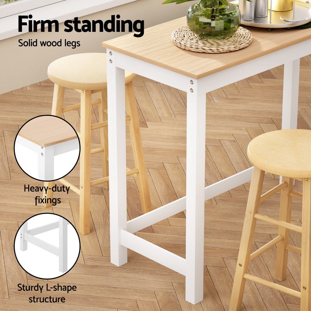 Bar Table and Stools Set Dining Desk Kitchen Chairs Cafe Pub - Furniture > Bar Stools & Chairs > Table & Bar Stools - Rivercity House & Home Co. (ABN 18 642 972 209) - Affordable Modern Furniture Australia