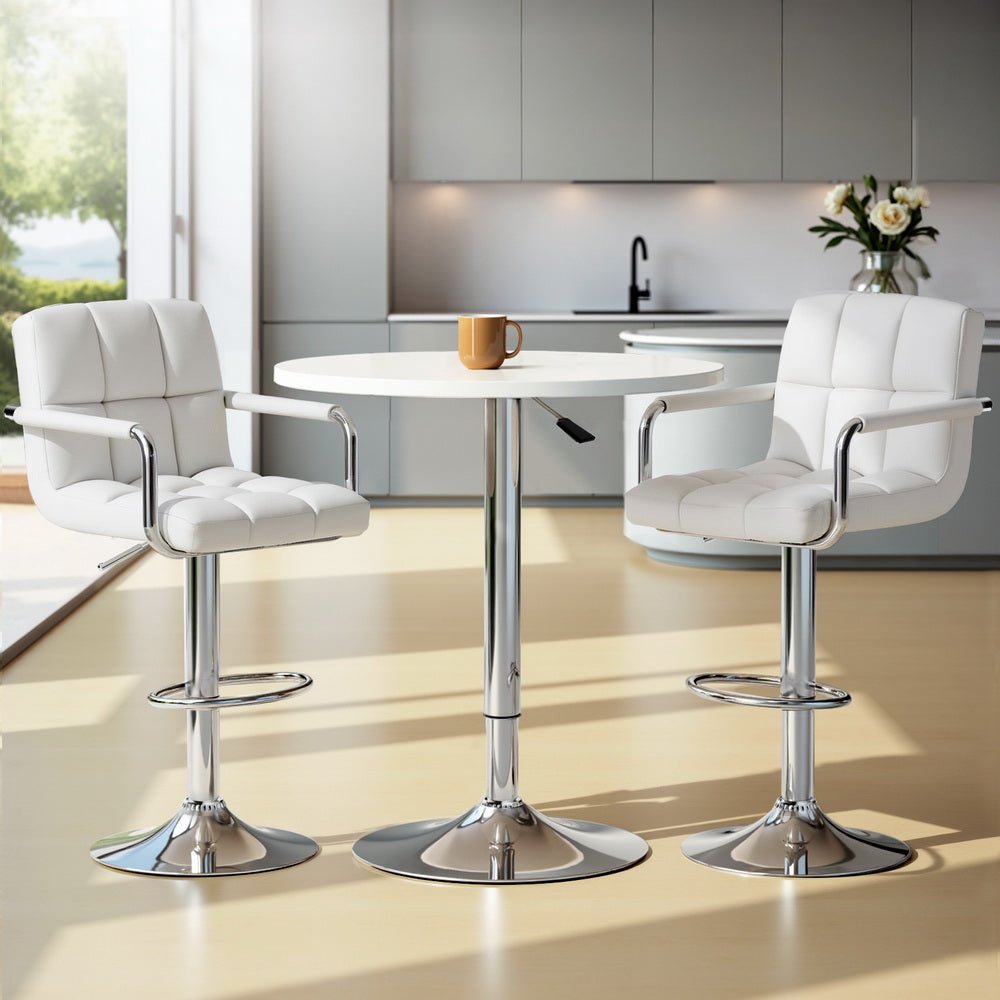 Bar Table and Stools Set Dining Desk Kitchen Chairs Cafe Pub - Furniture > Bar Stools & Chairs > Table & Bar Stools - Rivercity House & Home Co. (ABN 18 642 972 209) - Affordable Modern Furniture Australia