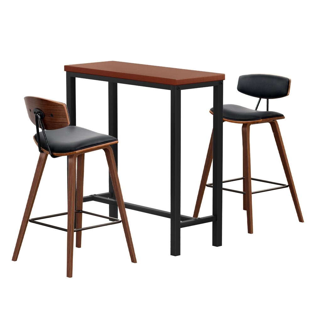 Bar Table and Stools Set Dining Desk Kitchen Chairs Cafe Pub - Furniture > Bar Stools & Chairs > Table & Bar Stools - Rivercity House & Home Co. (ABN 18 642 972 209) - Affordable Modern Furniture Australia