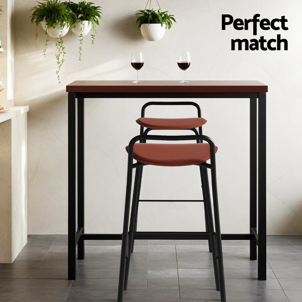 Bar Table and Stools Set Dining Desk Kitchen Chairs Cafe Pub - Furniture > Bar Stools & Chairs > Table & Bar Stools - Rivercity House & Home Co. (ABN 18 642 972 209) - Affordable Modern Furniture Australia