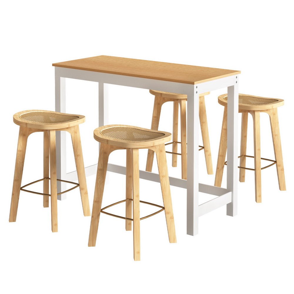 Bar Table and Stools Set Dining Desk Kitchen Chairs Cafe Pub - Furniture > Bar Stools & Chairs > Table & Bar Stools - Rivercity House & Home Co. (ABN 18 642 972 209) - Affordable Modern Furniture Australia