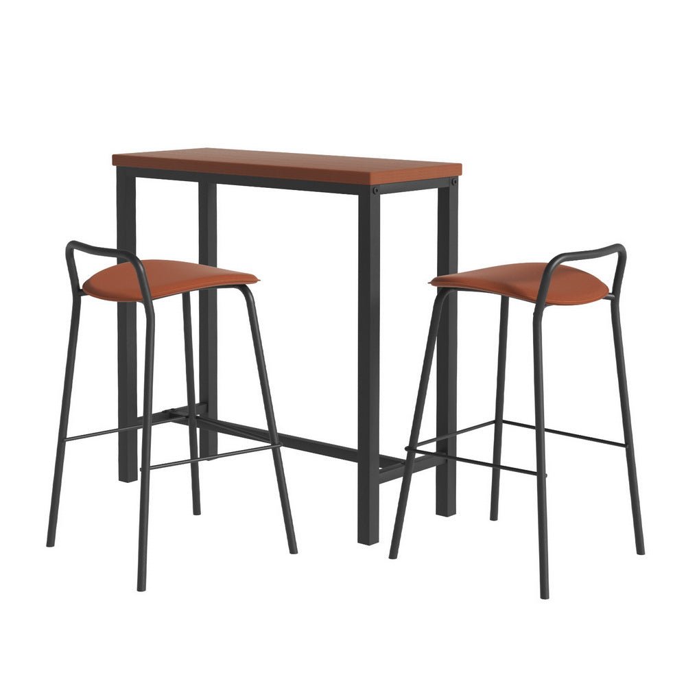 Bar Table and Stools Set Dining Desk Kitchen Chairs Cafe Pub - Furniture > Bar Stools & Chairs > Table & Bar Stools - Rivercity House & Home Co. (ABN 18 642 972 209) - Affordable Modern Furniture Australia