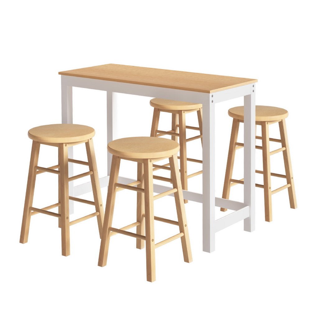 Bar Table and Stools Set Dining Desk Kitchen Chairs Cafe Pub - Furniture > Bar Stools & Chairs > Table & Bar Stools - Rivercity House & Home Co. (ABN 18 642 972 209) - Affordable Modern Furniture Australia