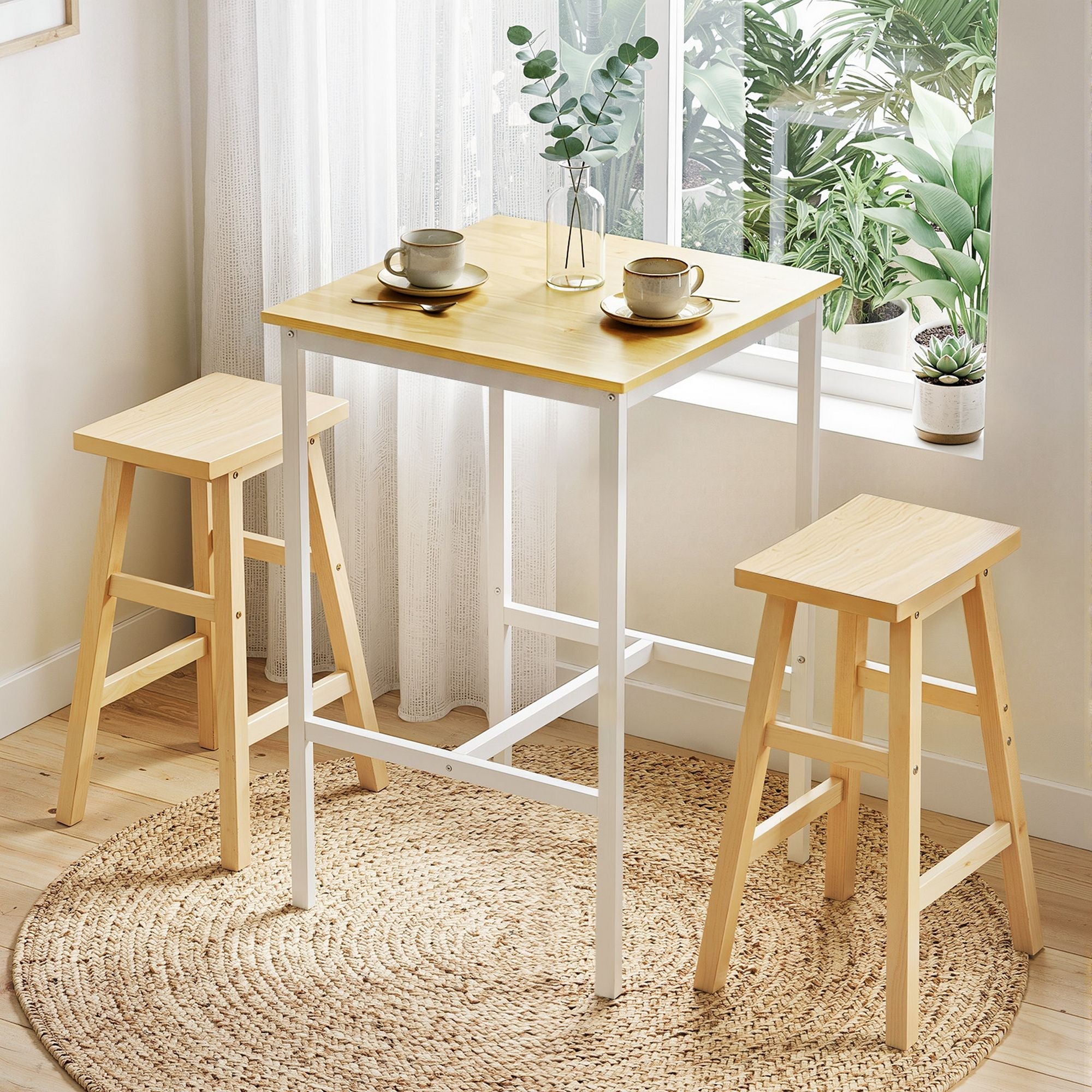Bar Table Counter Height Kitchen High Dining Desk Pub 60x92cm Modern Pine - Furniture > Living Room > Coffee Tables - Rivercity House & Home Co. (ABN 18 642 972 209) - Affordable Modern Furniture Australia
