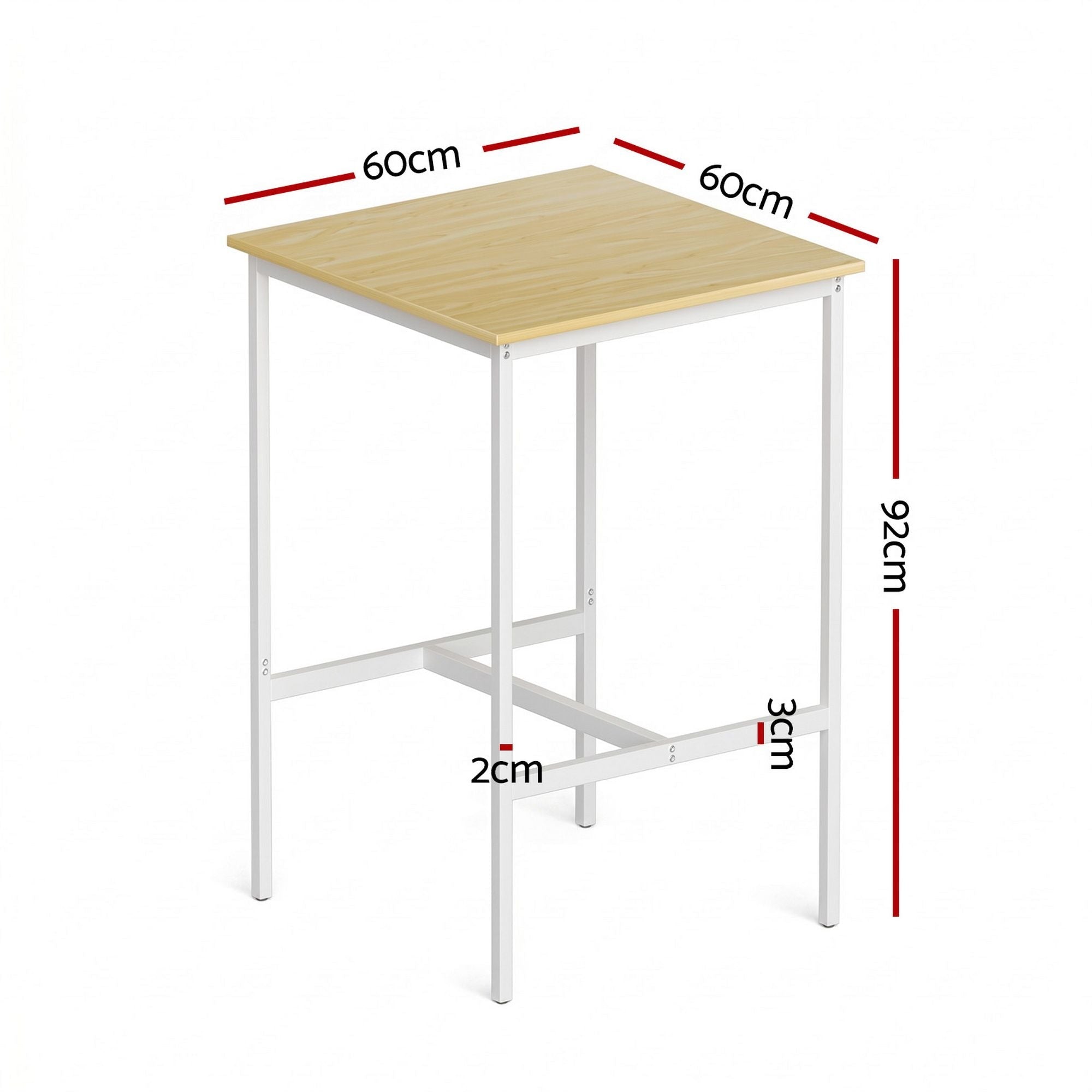 Bar Table Counter Height Kitchen High Dining Desk Pub 60x92cm Modern Pine - Furniture > Living Room > Coffee Tables - Rivercity House & Home Co. (ABN 18 642 972 209) - Affordable Modern Furniture Australia