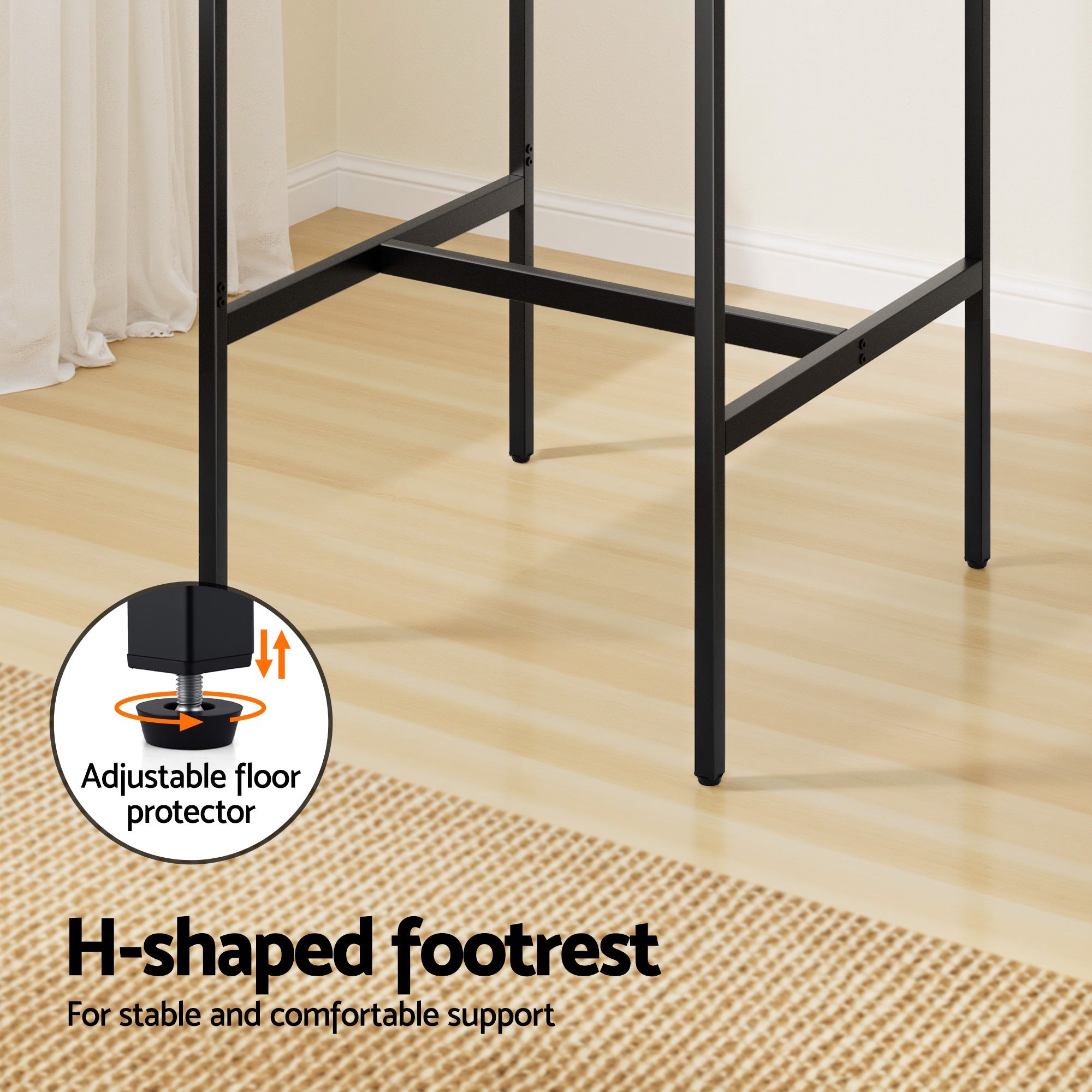 Bar Table Counter Kitchen Dining Desk Pub 60x92cm Vintage Metal Walnut - Furniture > Living Room > Coffee Tables - Rivercity House & Home Co. (ABN 18 642 972 209) - Affordable Modern Furniture Australia