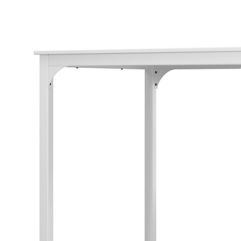 Bar Table Dining Desk High Kitchen Shelf Metal Legs Cafe Pub White - Furniture > Dining - Rivercity House & Home Co. (ABN 18 642 972 209) - Affordable Modern Furniture Australia