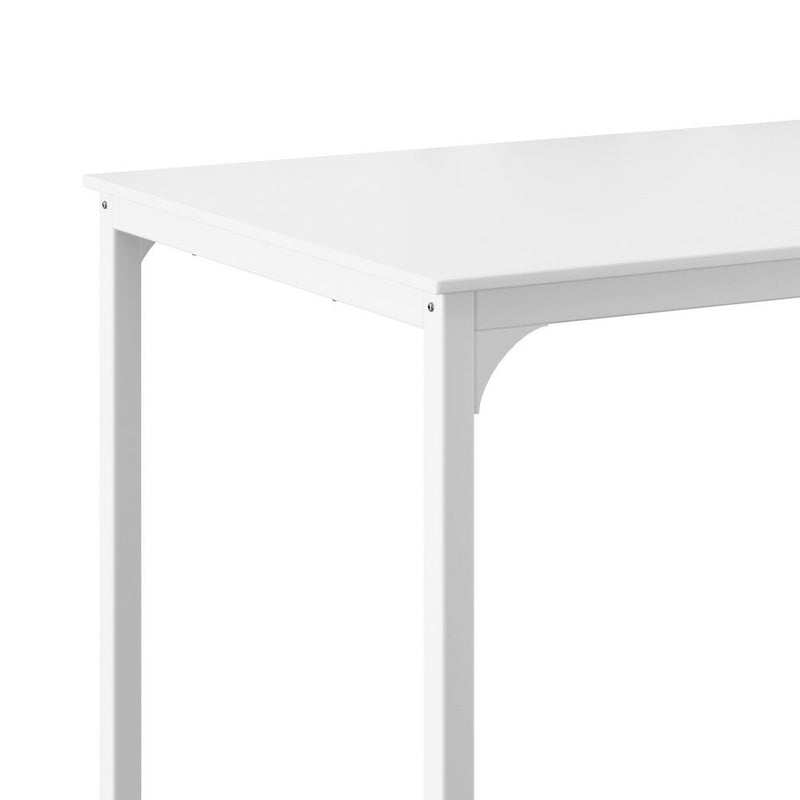 Bar Table Dining Desk High Kitchen Shelf Metal Legs Cafe Pub White - Furniture > Dining - Rivercity House & Home Co. (ABN 18 642 972 209) - Affordable Modern Furniture Australia