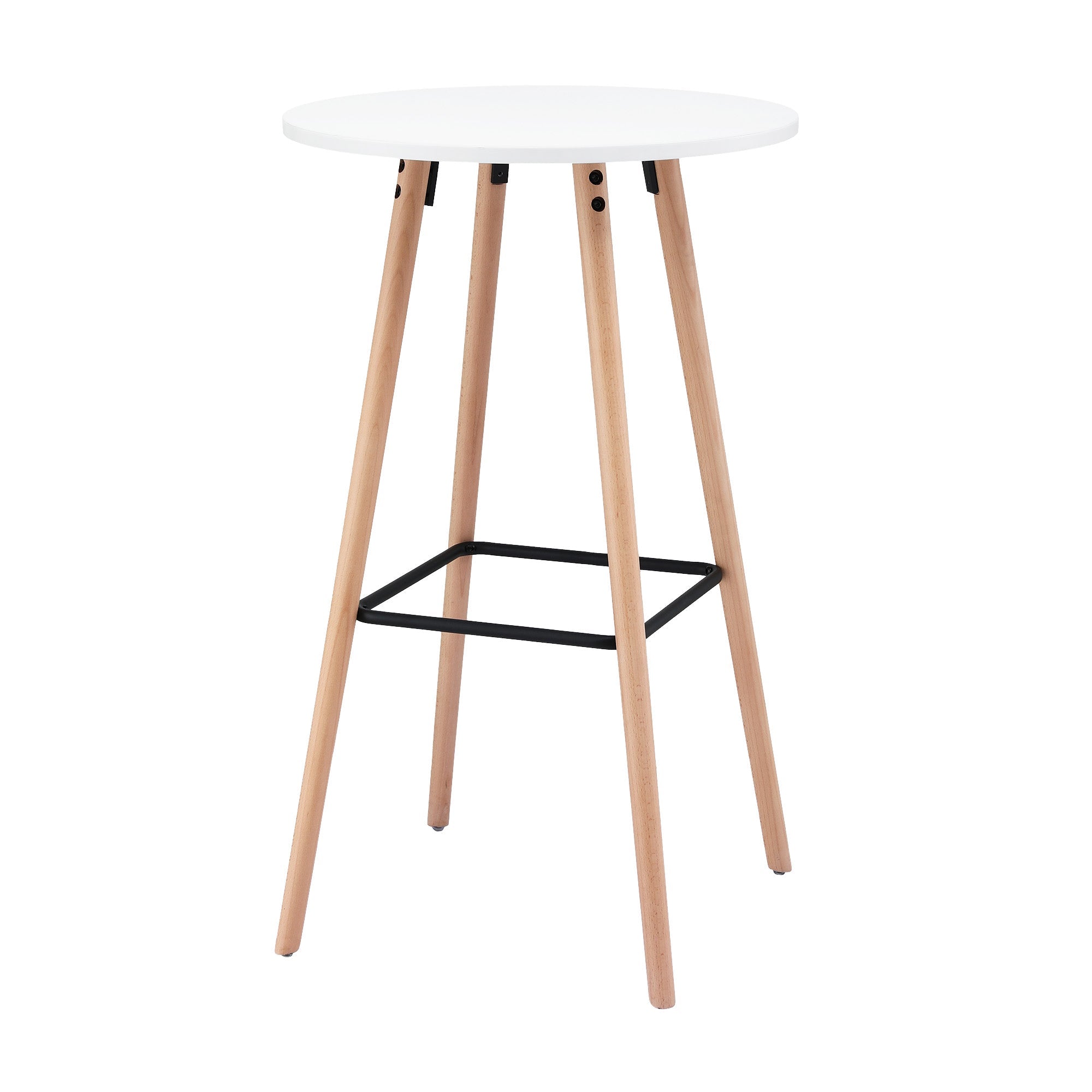 Bar Table Round Counter Kitchen Dining Desk Pub 98cm Height Wood White - Furniture > Living Room > Coffee Tables - Rivercity House & Home Co. (ABN 18 642 972 209) - Affordable Modern Furniture Australia